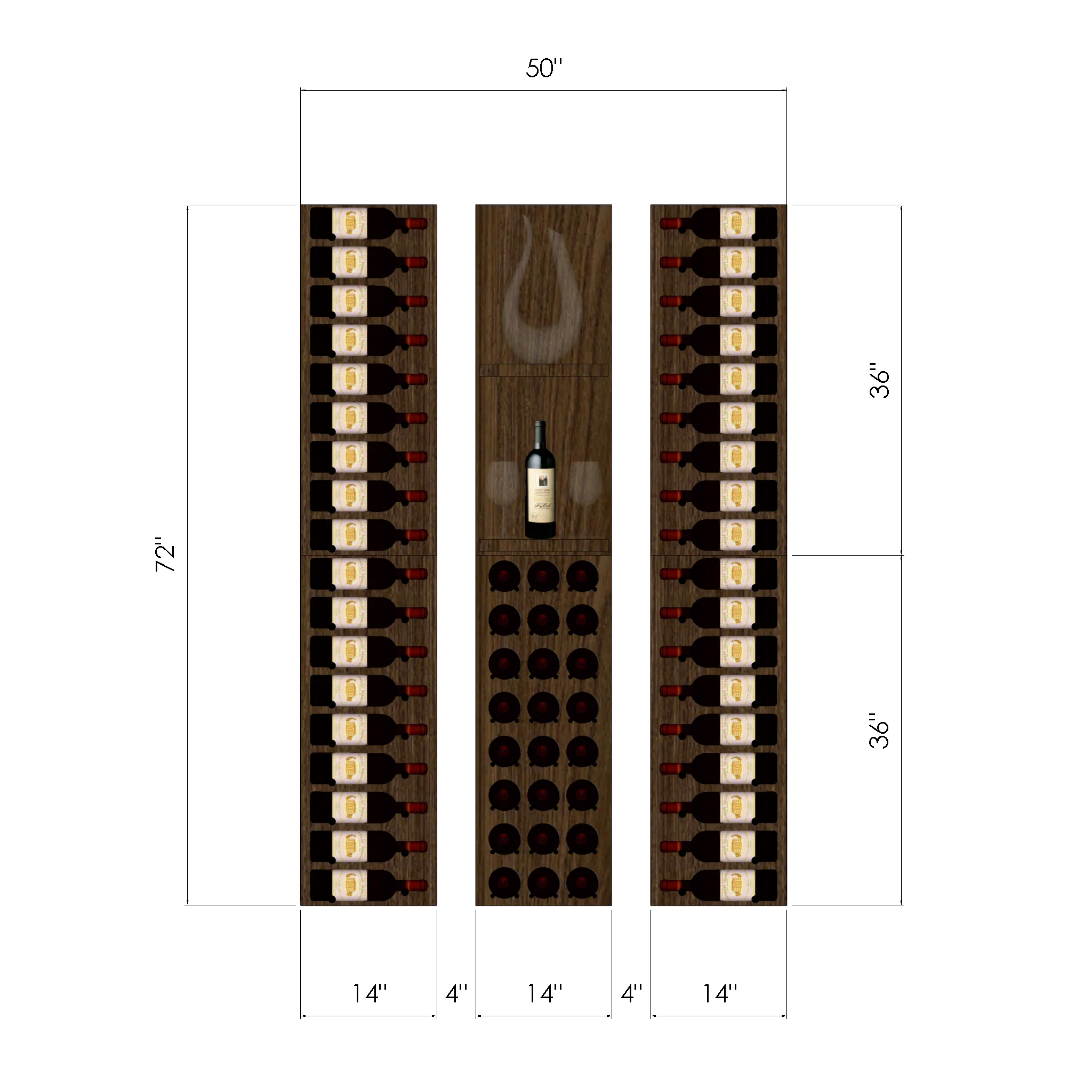 TheShowWineWallDarkWalnut1D-Dimensioned-1.webp